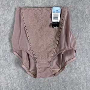 OLGA Secret Hug Briefs Womens Small Mauve Lace Tummy Control Panties 40070 NWT